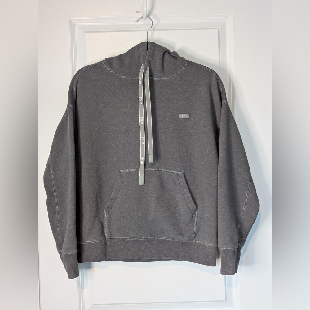 Figs Off Shift One Pocket Hoodie Gray Size Small